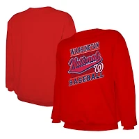 Sweat-shirt ras du cou léger rouge Stitches pour homme des Nationals de Washington