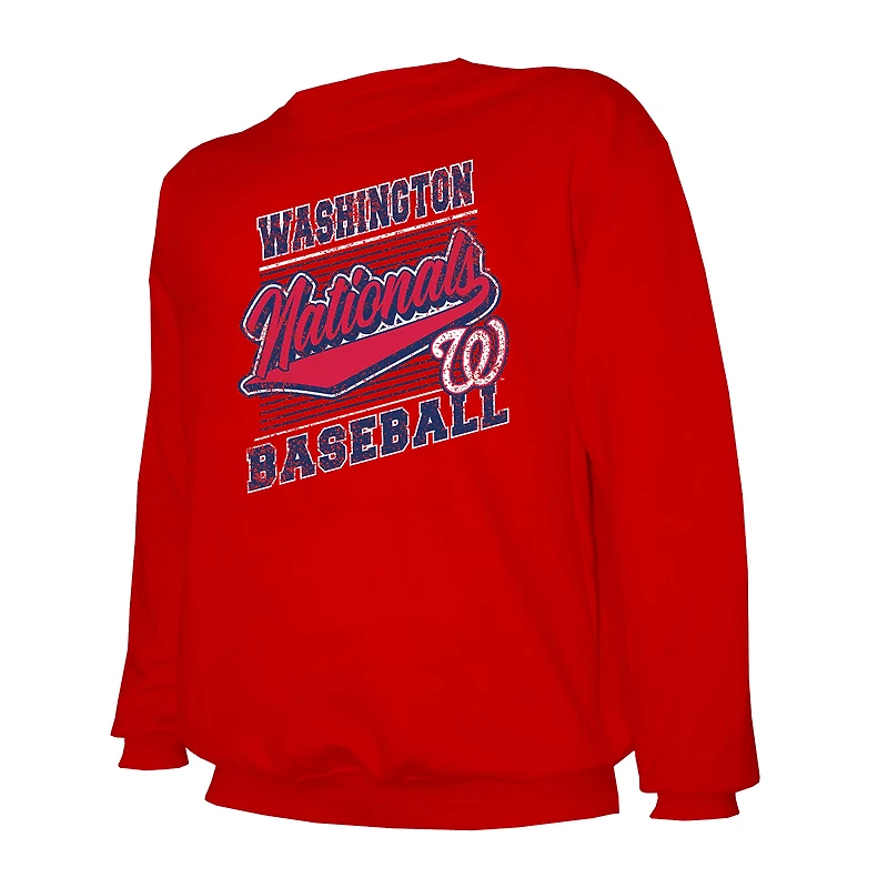 Sweat-shirt ras du cou léger rouge Stitches pour homme des Nationals de Washington