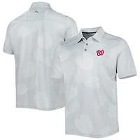 Polo Tommy Bahama gris Washington Nationals Palm Coast Delray Fond IslandZone pour homme