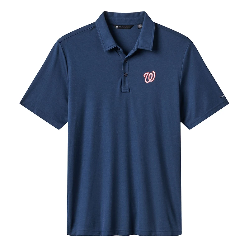 Polo bleu marine TravisMathew pour homme, motif tri-mélange des Washington Nationals, Playoff Pitch