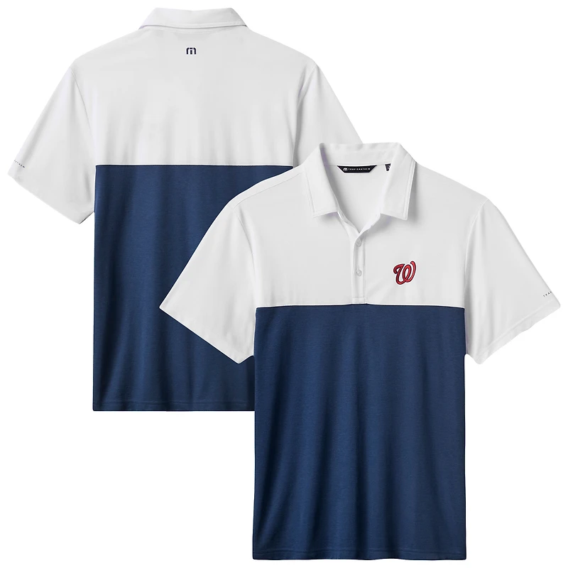 Polo tri-blend blanc/bleu marine TravisMathew pour homme