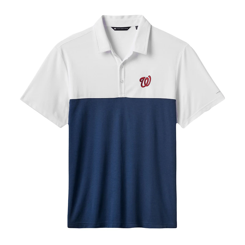 Polo tri-blend blanc/bleu marine TravisMathew pour homme