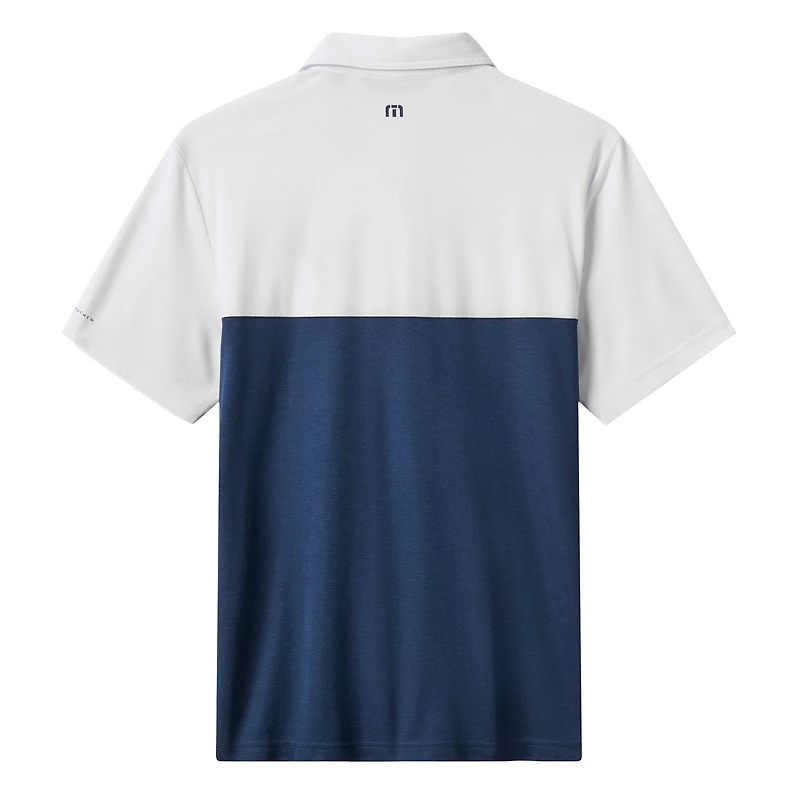 Polo tri-blend blanc/bleu marine TravisMathew pour homme