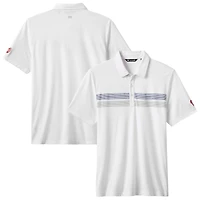 Men's TravisMathew White Washington Nationals Top Recruit Tri-Blend Polo