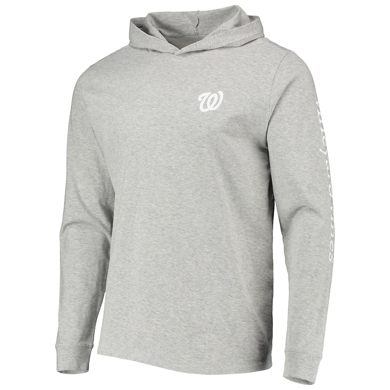 T-shirt à capuche manches longues avec logo des Washington Nationals de Vineyard Vines gris chiné pour homme