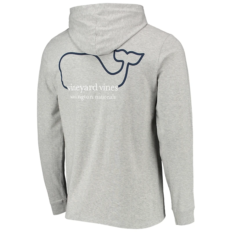 T-shirt à capuche manches longues avec logo des Washington Nationals de Vineyard Vines gris chiné pour homme