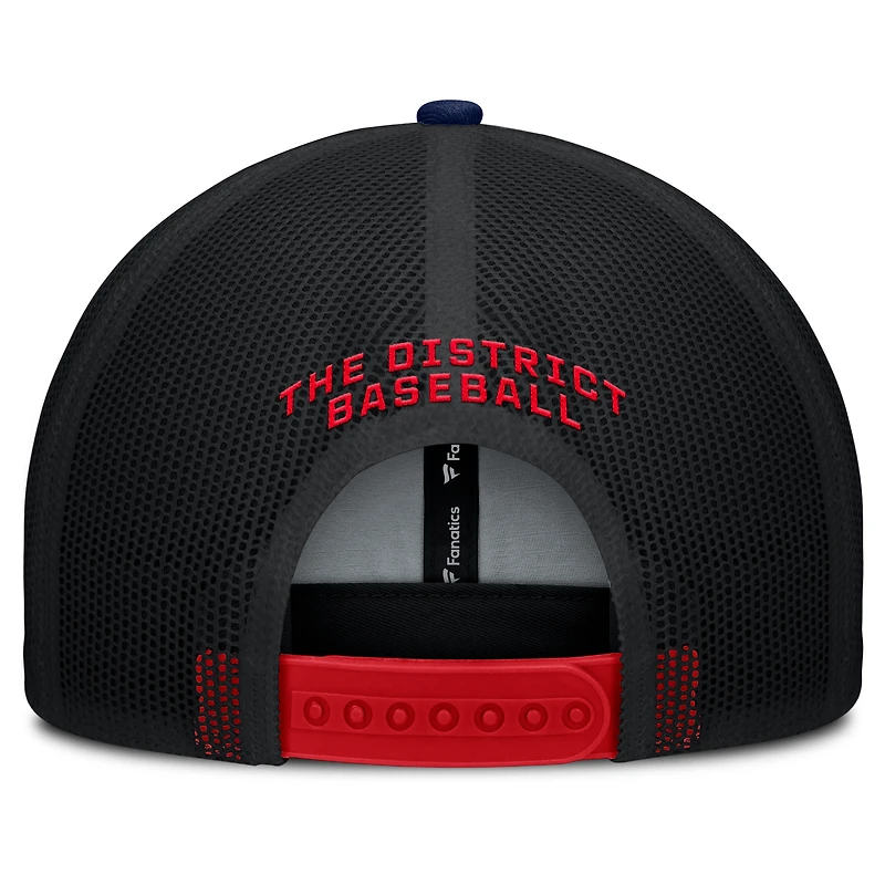 Casquette ajustable rouge/bleu marine Fanatics des Washington Nationals pour homme