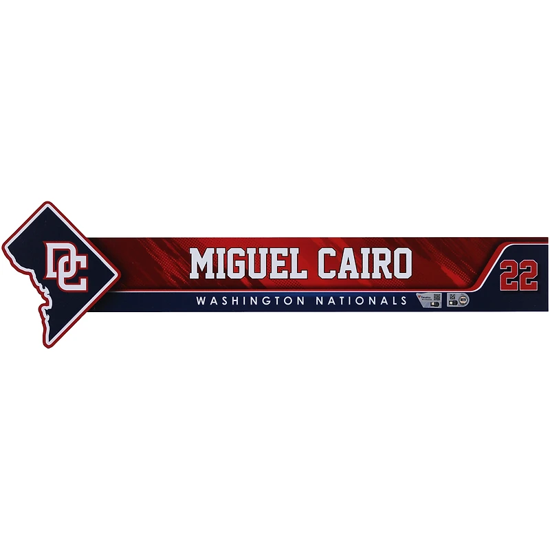 Miguel Cairo Washington Nationals Coach-Issued #22 Nameplate from the 2024 MLB Season