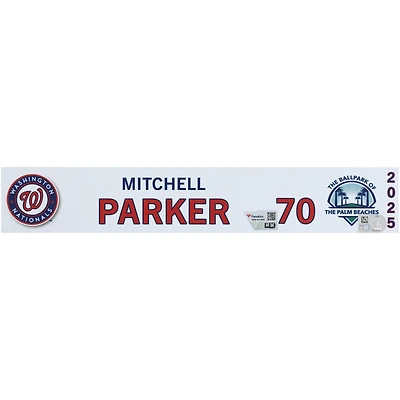 Mitchell Parker Washington Nationals Player-Issued #70 Nameplate from 2025 MLB Spring Training