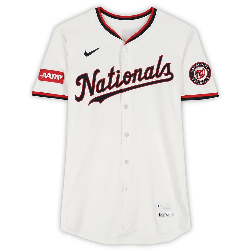 Nathaniel Lowe Washington Nationals Game-Used #33 White Jersey Worn During Games Played on April 22 and 28, and May 11, 2025