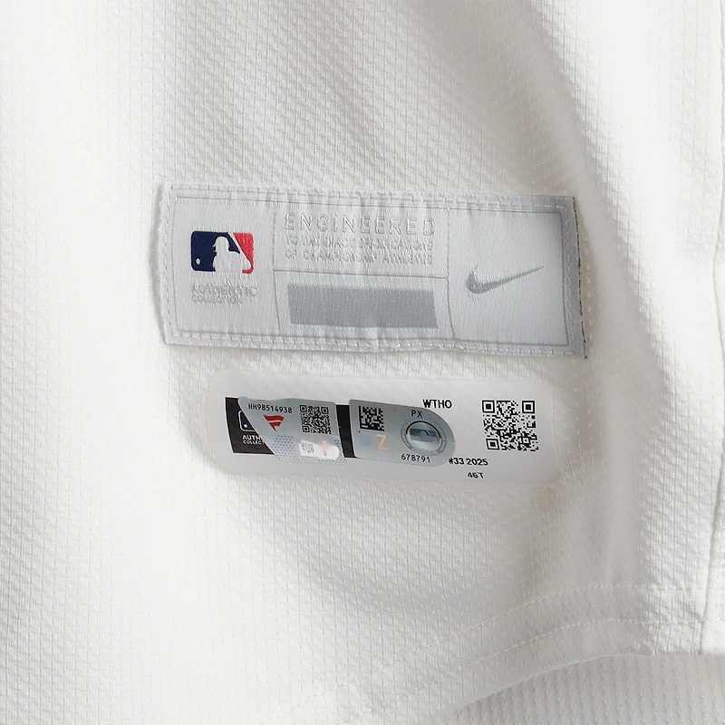 Nathaniel Lowe Washington Nationals Game-Used #33 White Jersey Worn During Games Played on April 22 and 28, and May 11, 2025