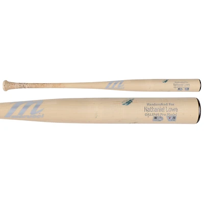 Batte cassée de Tan Marucci utilisée par Nathaniel Lowe, des Nationals de Washington, contre les Dodgers de Los Angeles, le 8 avril 2025
