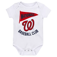 Ensemble de 3 bodies fanions Washington Nationals pour nouveau-nés et nourrissons