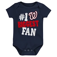 Ensemble de 3 bodies fanions Washington Nationals pour nouveau-nés et nourrissons