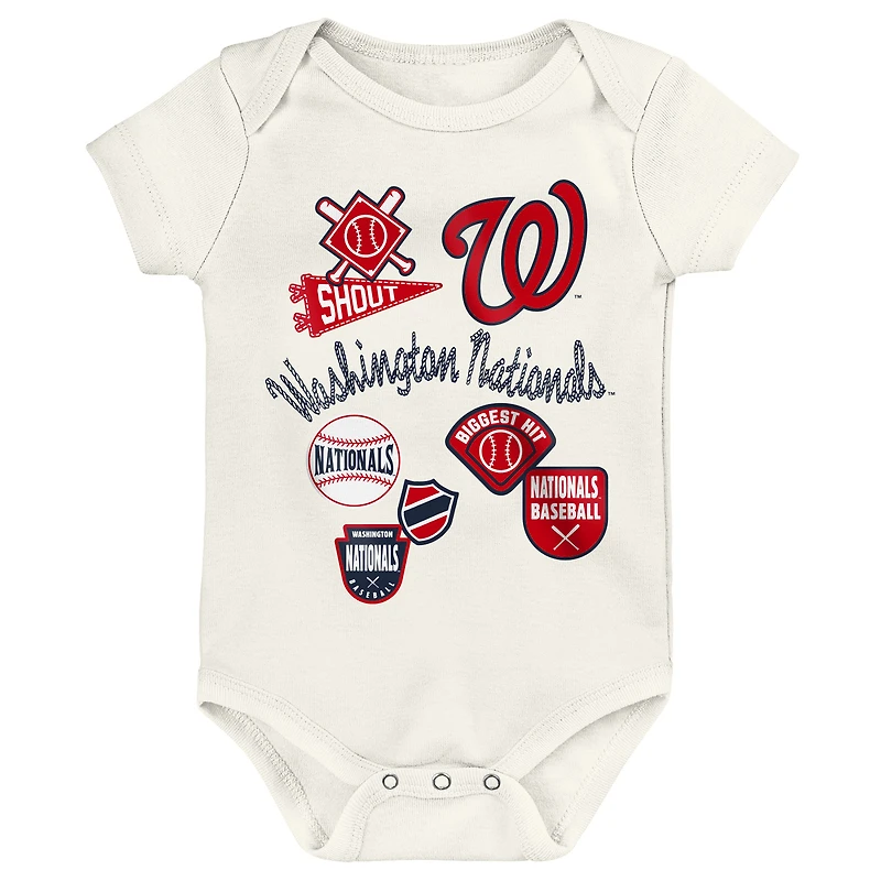 Newborn Outerstuff Washington Nationals Home Plate 3-Piece Creeper Set