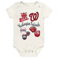 Newborn Outerstuff Washington Nationals Home Plate 3-Piece Creeper Set