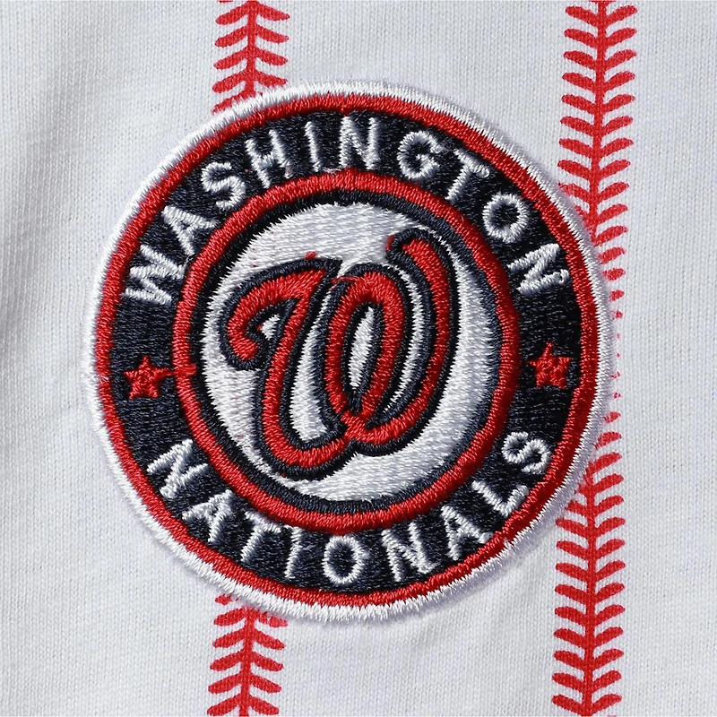 Body à manches courtes pour nouveau-né blanc/rouge Washington Nationals Power Hitter