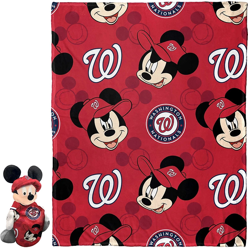 Ensemble coussin Mickey Hugger et jeté Silk Touch de Northwest x Disney Washington Nationals