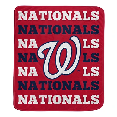 Couverture en peluche Pegasus Washington Nationals 60'' x 70'' Repeat Refresh Wordmark