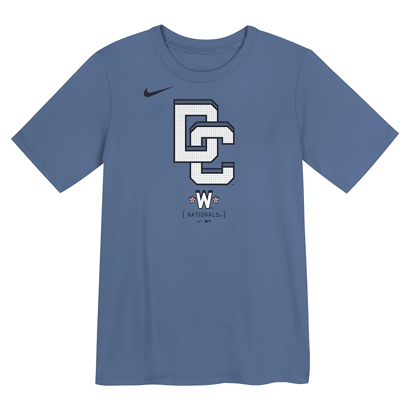 T-shirt Nike bleu City Connect 2025 des Washington Nationals pour enfants d'âge préscolaire