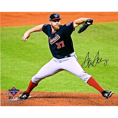 Stephen Strasburg Washington Nationals autographié 16 "x 20" 2019 World Series Champions World Series Pitching Photographie