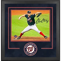 Stephen Strasburg, champion des World Series 2019, photo encadrée de luxe autographiée des Nationals de Washington, 16" x 20"