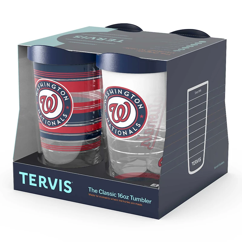 Tervis Washington Nationals paquet de quatre 16oz. Ensemble de gobelets classiques