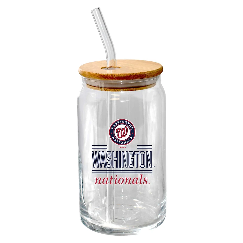 The Memory Company Nationals de Washington 16oz. Verre à bière Classic Crew avec couvercle en bambou