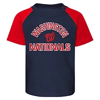 Toddler Navy/Heather Gray Washington Nationals Two-Piece Groundout Baller Raglan T-Shirt & Shorts Set