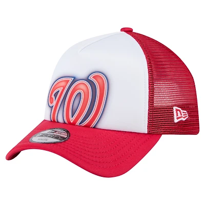 Toddler New Era  White/Red Washington Nationals Painted A-Frame 9FORTY Trucker Adjustable Hat