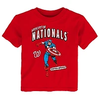T-shirt rouge Captain America Marvel de l'équipe des Nationals Washington pour tout-petits
