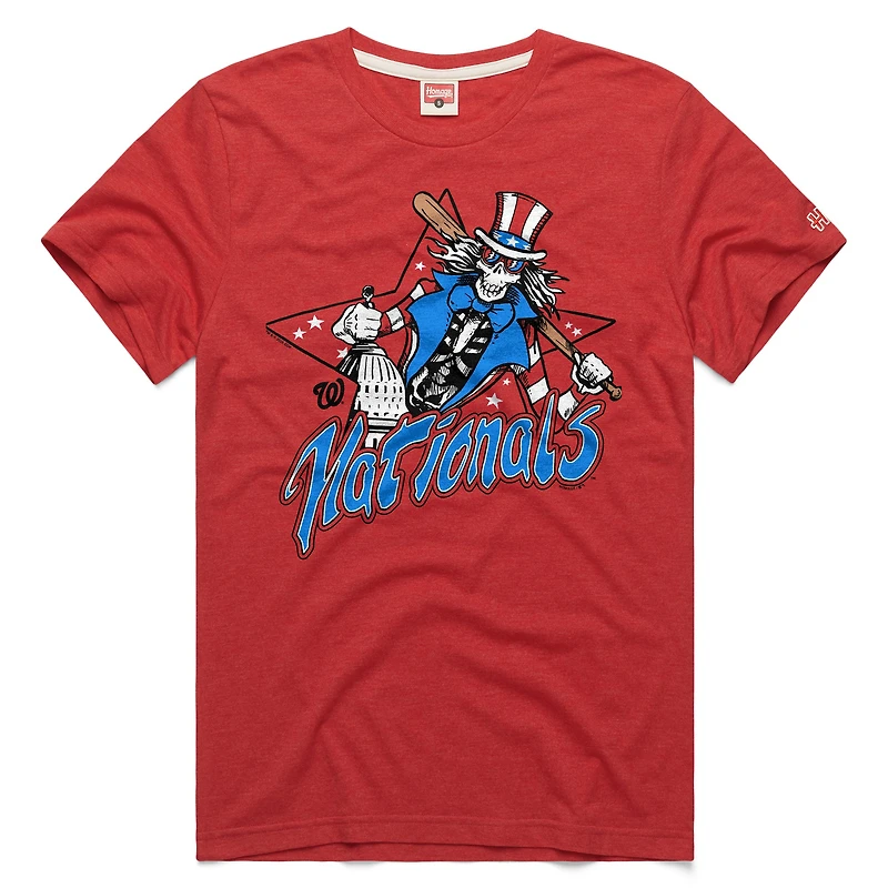 Unisex Homage Red Washington Nationals MLB x Grateful Dead Americana Tri-Blend T-Shirt