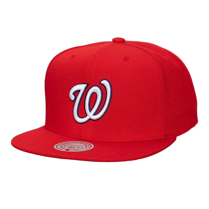 Casquette unisexe Mitchell & Ness rouge Washington Nationals à logo latéral