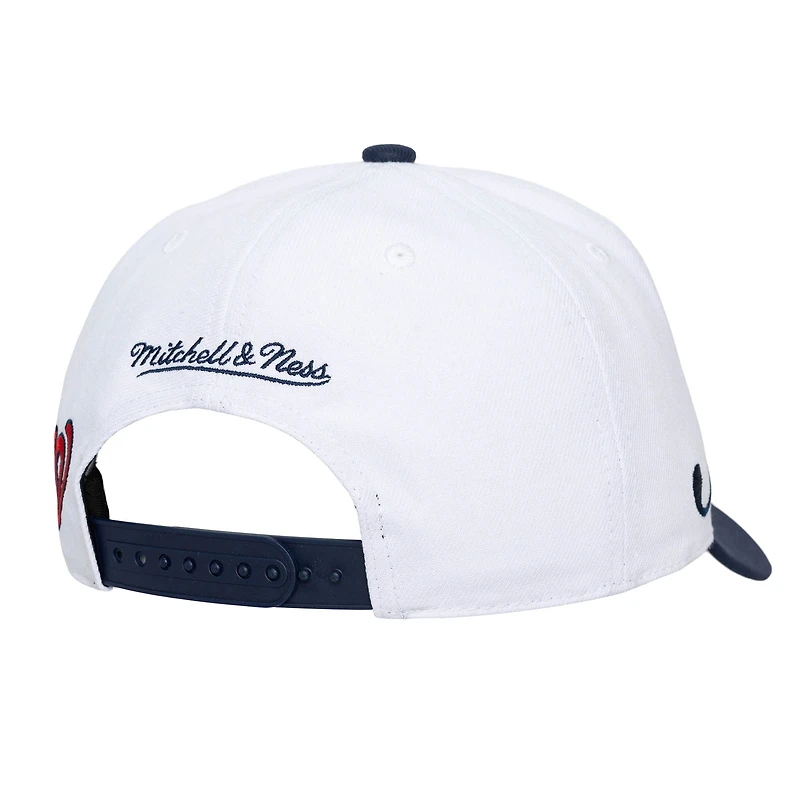 Casquette unisexe Mitchell & Ness blanche/marine Washington Nationals XL Script Pro Crown ajustable