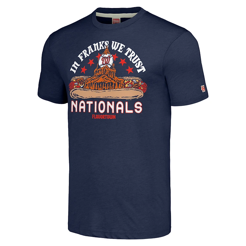 T-shirt triple mélange unisexe MLB x Guy Fieri's Flavortown Navy Washington Nationals