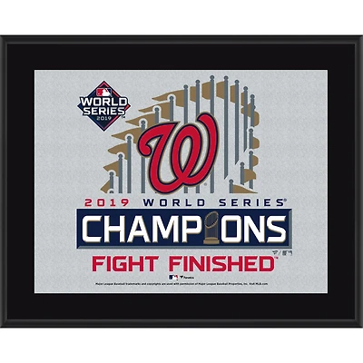 Plaque sublimée des champions des séries mondiales 2019 de 10,5 po x 13 po des Washington Nationals