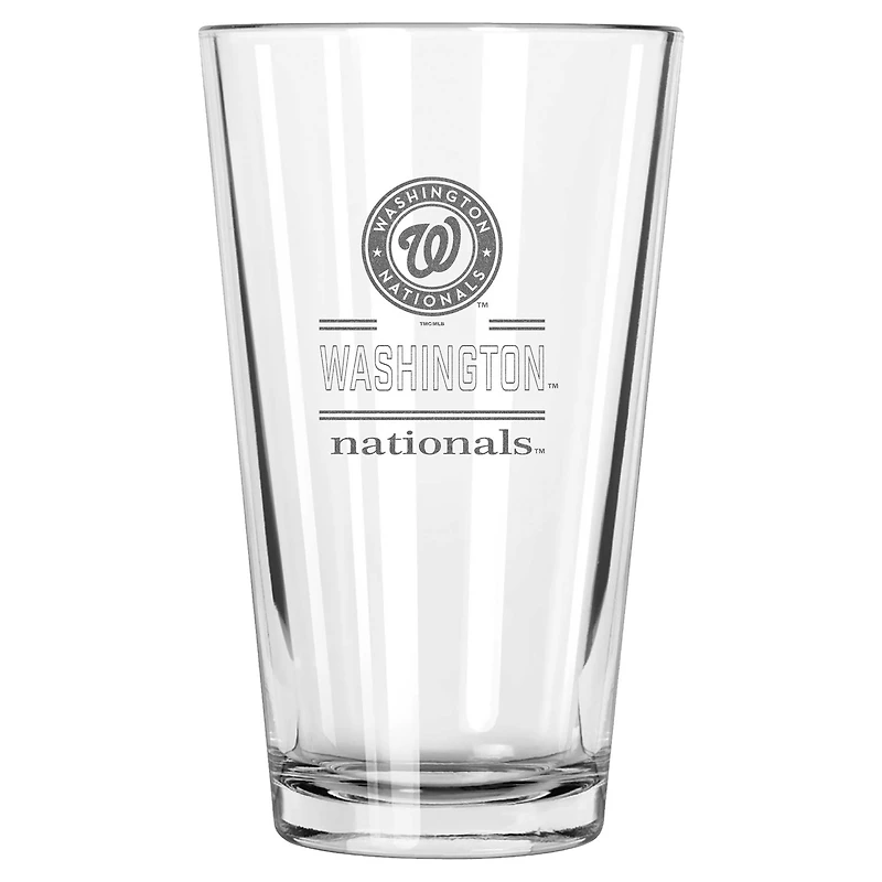 Nationals de Washington 16oz. Verre à pinte gravé Classic Crew