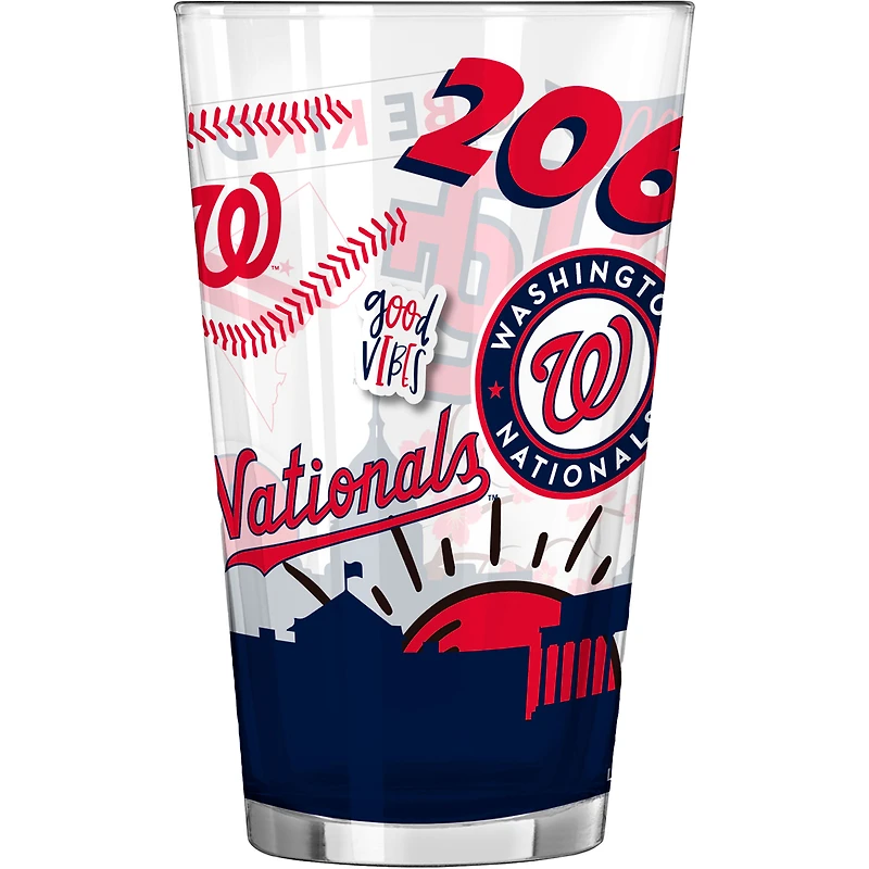 Nationals de Washington 16 oz. Verre à pinte indigène