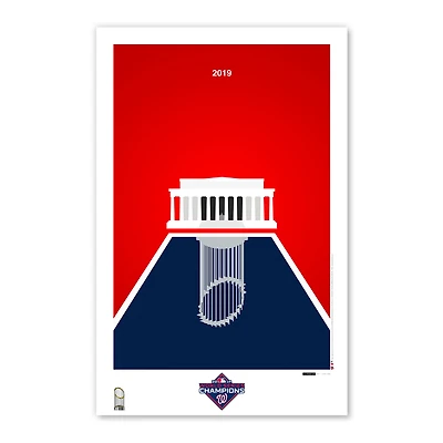 Washington Nationals 2019 World Series Champions 11'' x 17 '' Affiche minimaliste Impression artistique