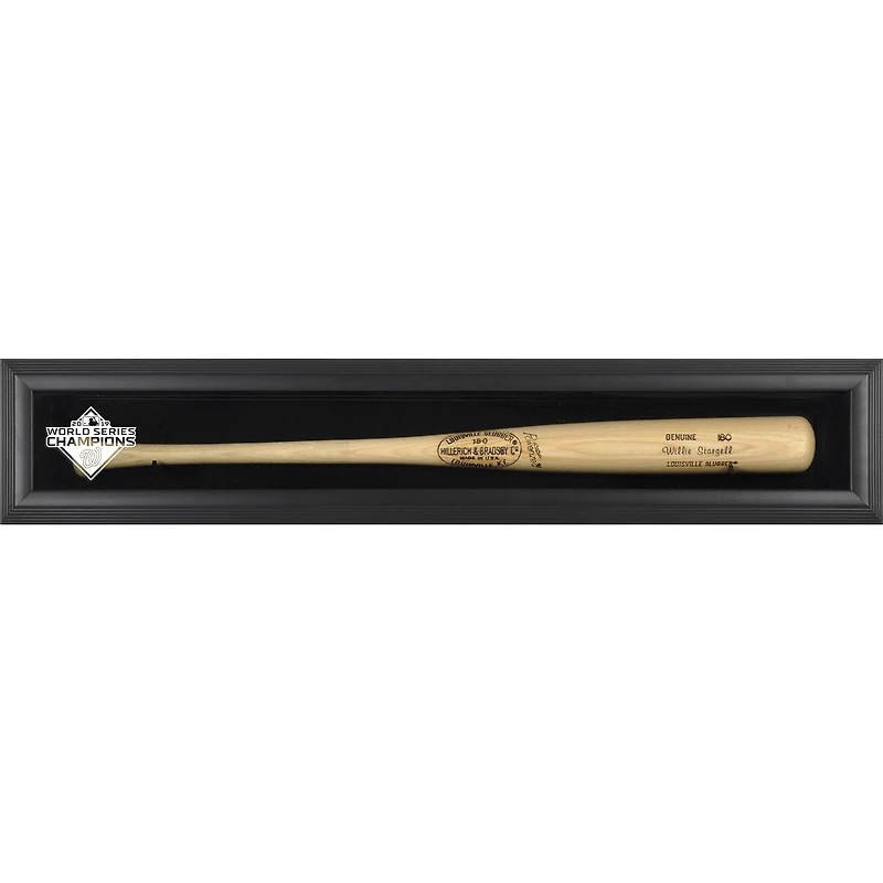 Washington Nationals 2019 World Series Champions Black Framed Wall-Mounted Logo Bat Display Case