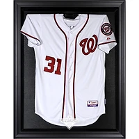 Vitrine de maillot avec logo des champions de la série mondiale 2019 avec cadre noir des Washington Nationals
