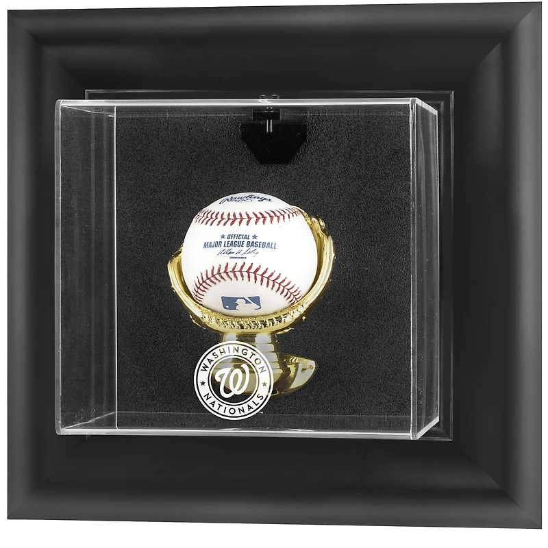 Vitrine murale encadrée noire avec logo de baseball des Nationals de Washington