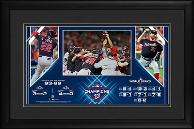 Panoramique encadré 10" x 18" des champions de la Série mondiale 2019 des Nationals de Washington