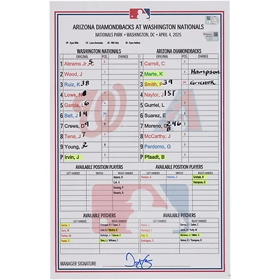 Carte de composition des Nationals de Washington contre les Diamondbacks de l'Arizona, le 4 avril 2025