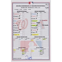 Carte de composition des Nationals de Washington lors du match contre les Diamondbacks de l'Arizona