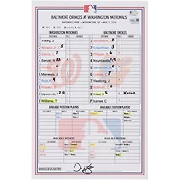 Washington Nationals Game-Used Lineup Card vs. Baltimore Orioles on May 7, 2024