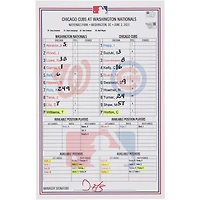 Carte de composition des Nationals de Washington lors du match contre les Cubs de Chicago