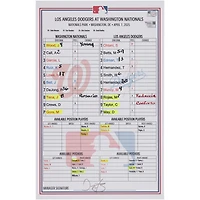 Carte de composition des Nationals de Washington lors du match contre les Dodgers de Los Angeles, le 7 avril 2025