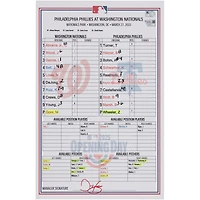 Carte de composition des Nationals de Washington contre les Phillies de Philadelphie