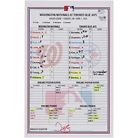 Carte de composition des Nationals de Washington contre les Blue Jays de Toronto